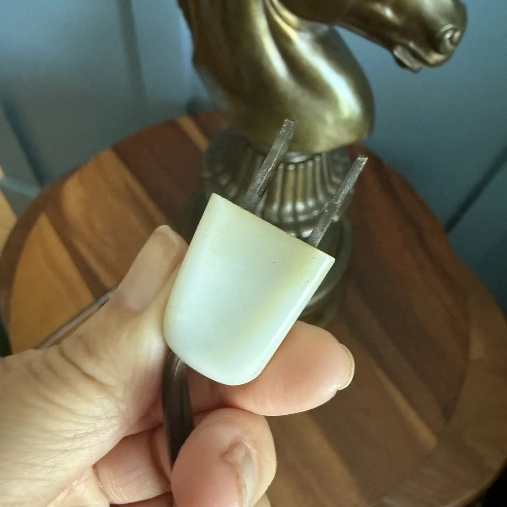 Vintage Brass Horse Head Bust Lamp Equestrian Hollywood Regency Chess Knight 21